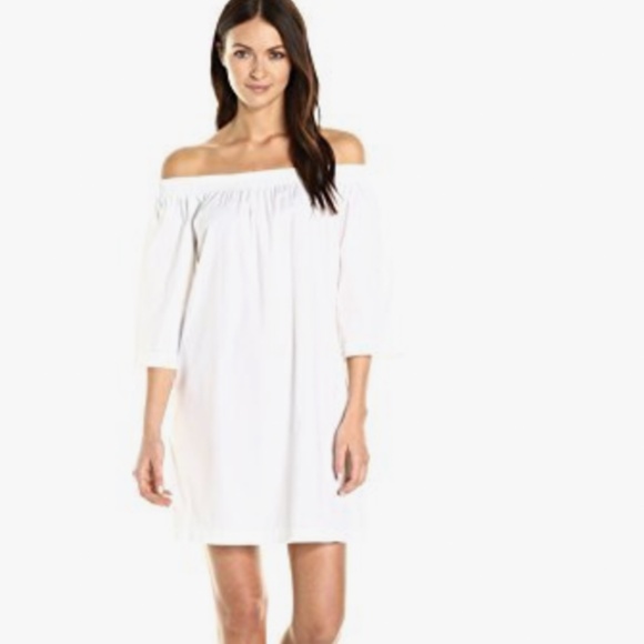 🥂TRINA TURK WHITE NEVILE SMOCKED OFF SHOULDER DRESS - Picture 1 of 13